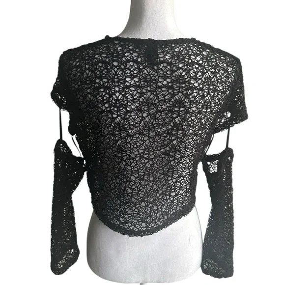 Forever 21 Black Mesh Cropped Top - Picture 5 of 7